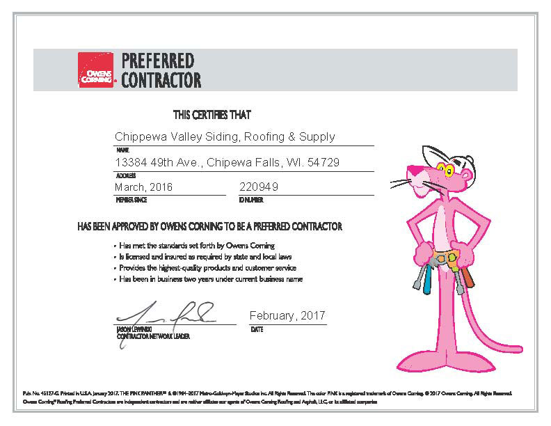 Owens Corning Certified